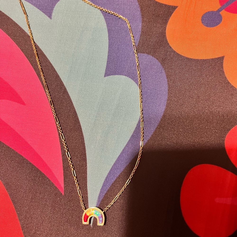 kendra scott necklace rainbow opal